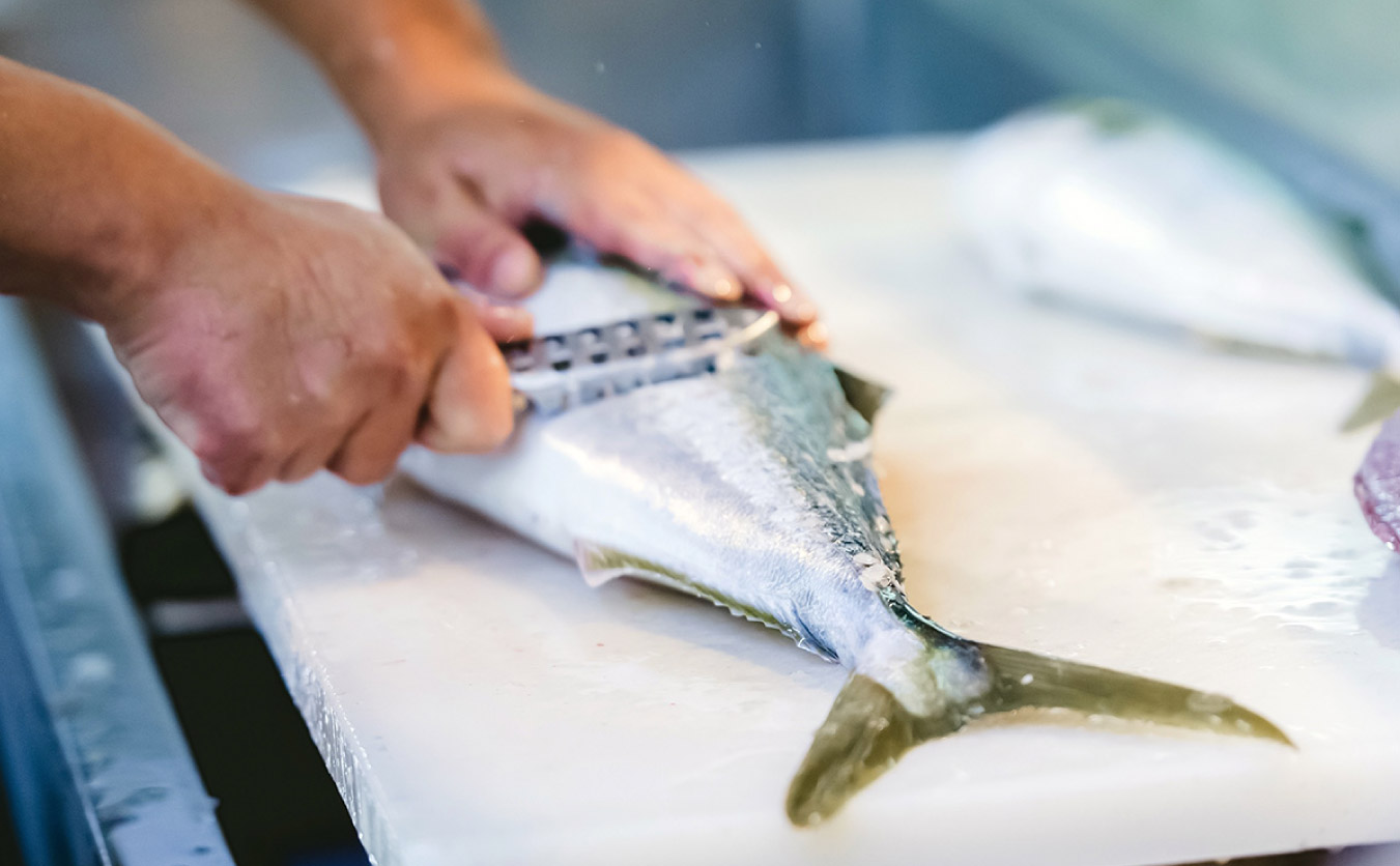活魚からセンターで加工した鮮魚まで旬の魚をお届けします